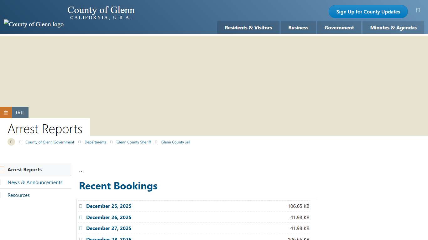 Arrest Reports County of Glenn